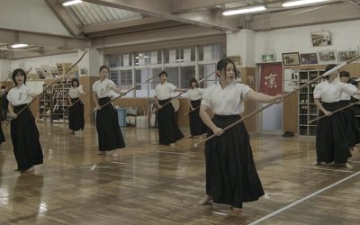 Japanese High School Girls Practice Naginata