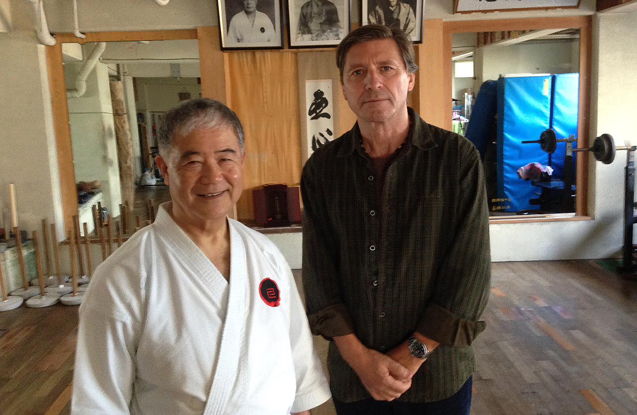 Jon with Higaonna sensei